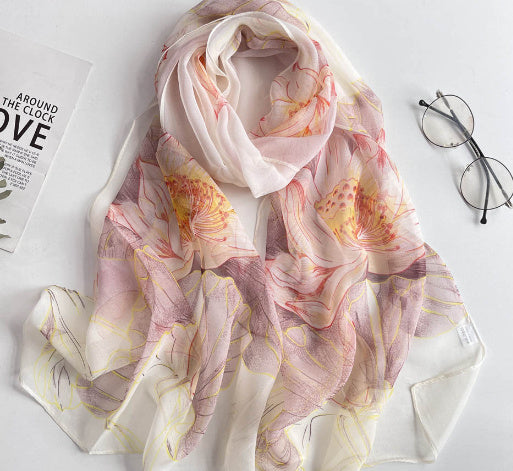 Summer Sunscreen Scarf Beach Scarf Wholesale Long Women's Soft Plum Blossom Ladies Decoration Thin Scarf Scarf