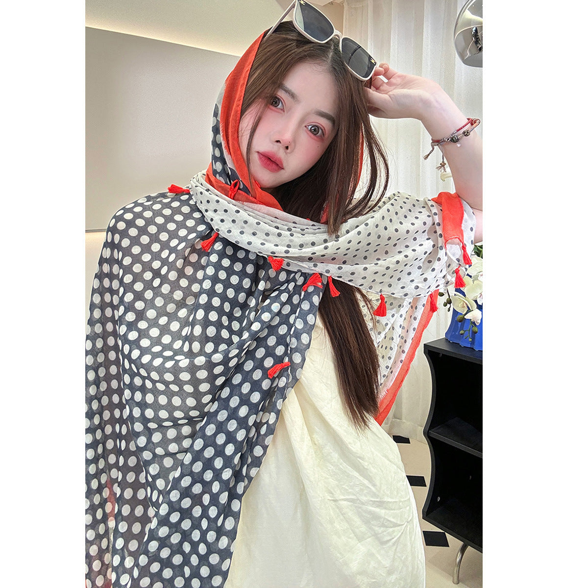 Ethnic Style Sunscreen Shawl Thin Retro Buckle Cloak