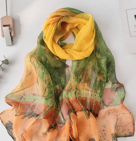 Summer Sunscreen Scarf Beach Scarf Wholesale Long Women's Soft Plum Blossom Ladies Decoration Thin Scarf Scarf