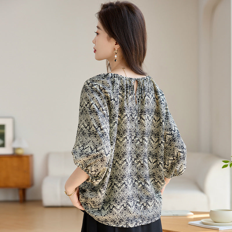 Women's Loose Slimming 34 Sleeves Shirt