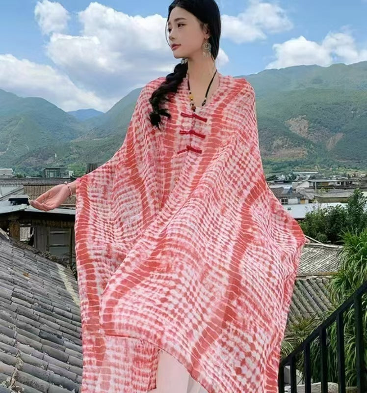 Popular Ethnic Style Shawl Summer Travel Wear Retro Buckle Sun Protection Coat