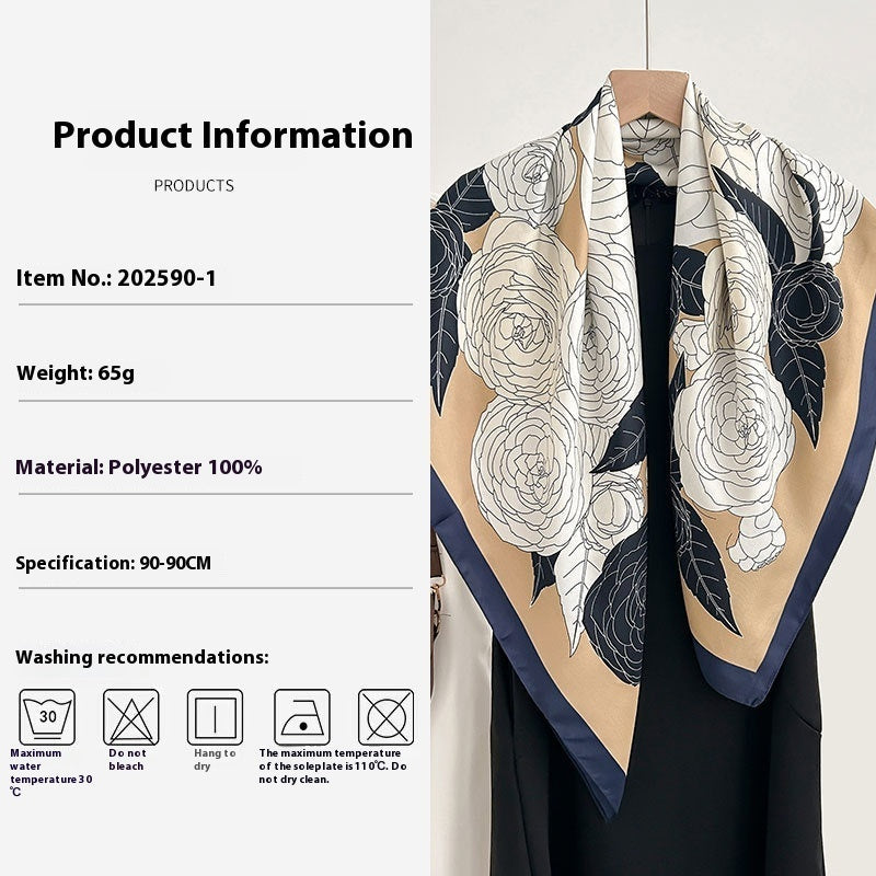 High-profile High-grade Korean Color Matching Floral Printed Scarf