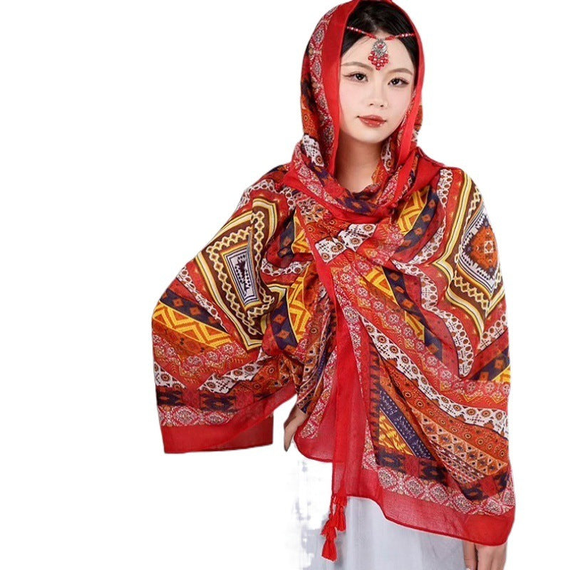 Popular Ethnic Style Shawl Summer Travel Wear Retro Buckle Sun Protection Coat