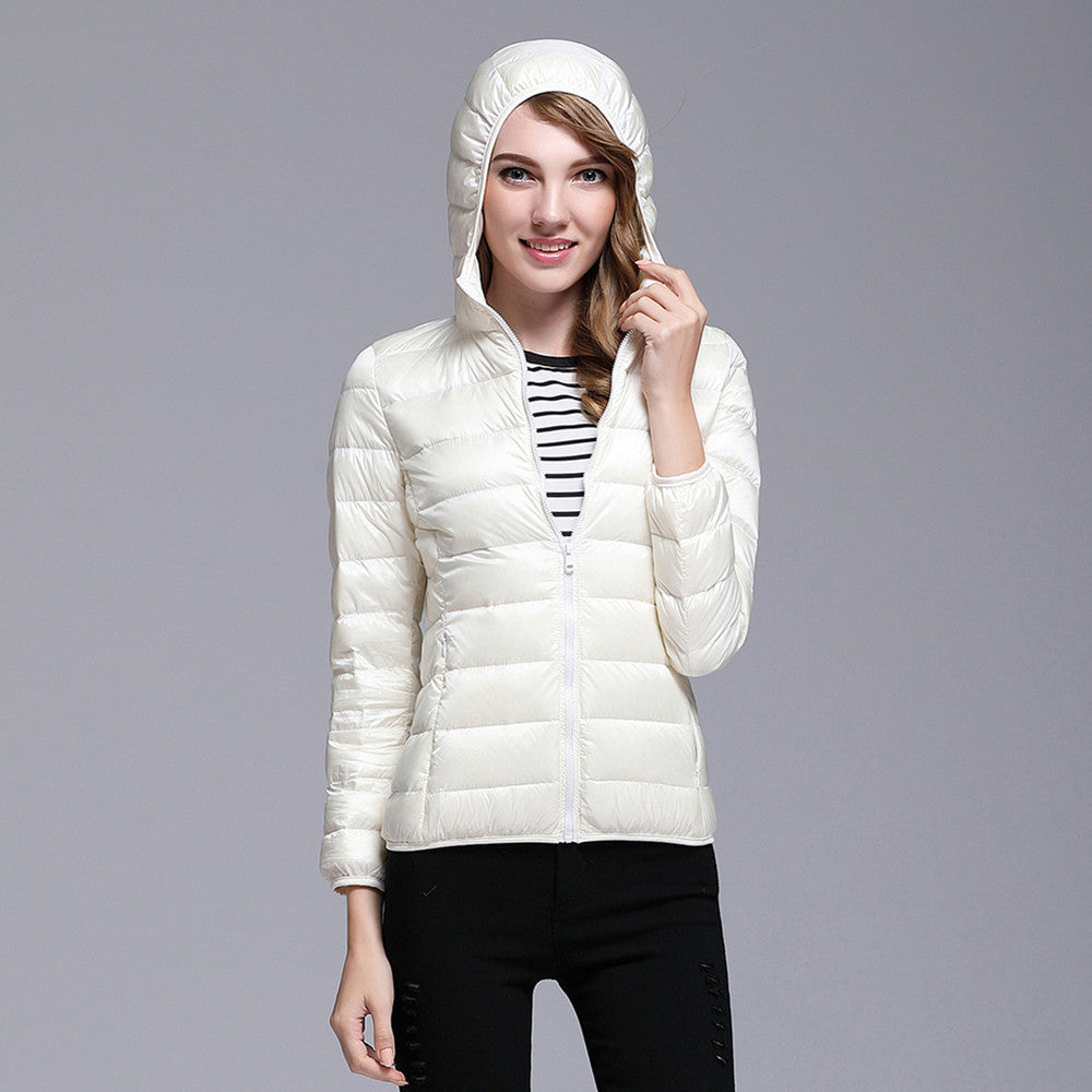 White Duck Down Lightweight Down Coat Women
