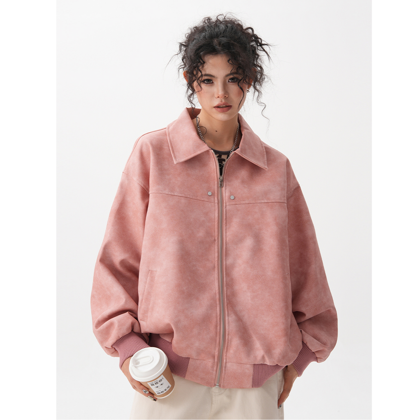 Retro Brown Couple Coat Loose Maillard Jacket Top