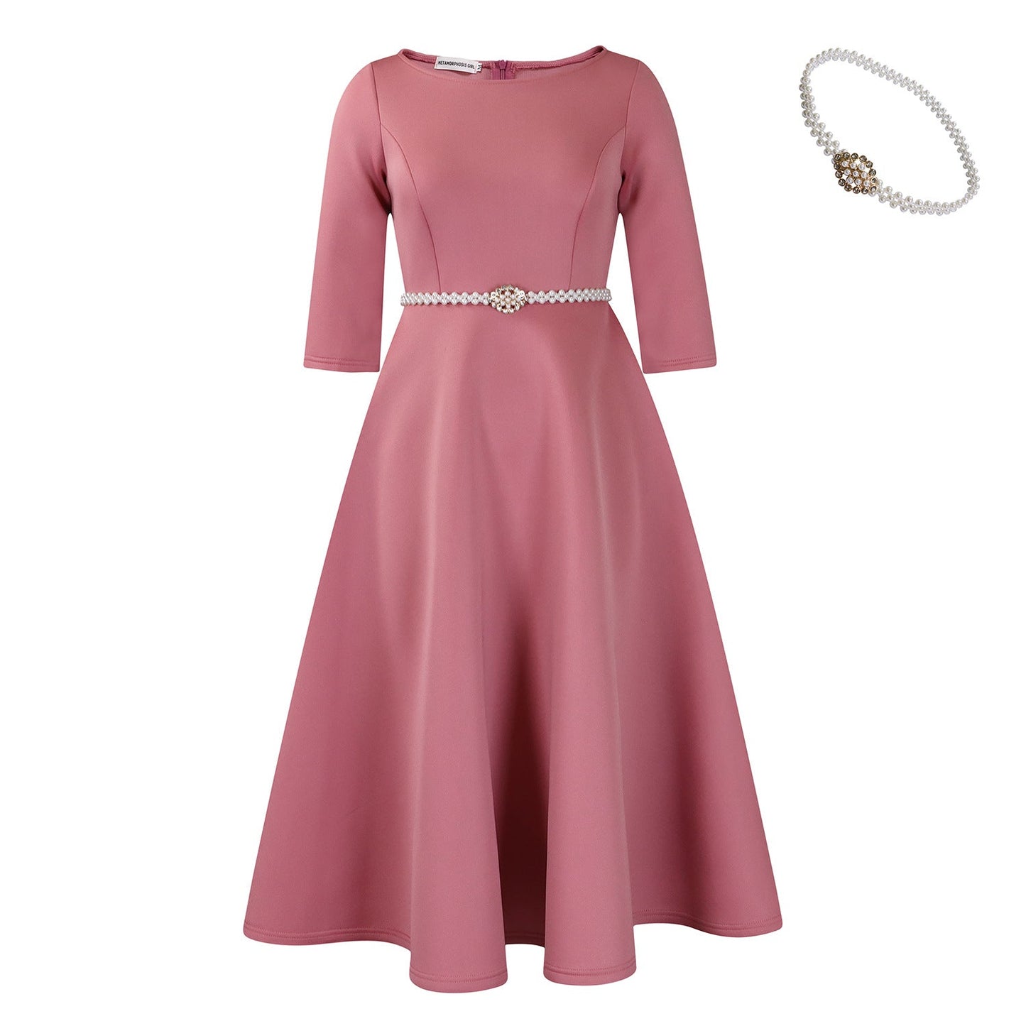 Women's European And American Solid Color Large Swing Skirt Temperament Dress