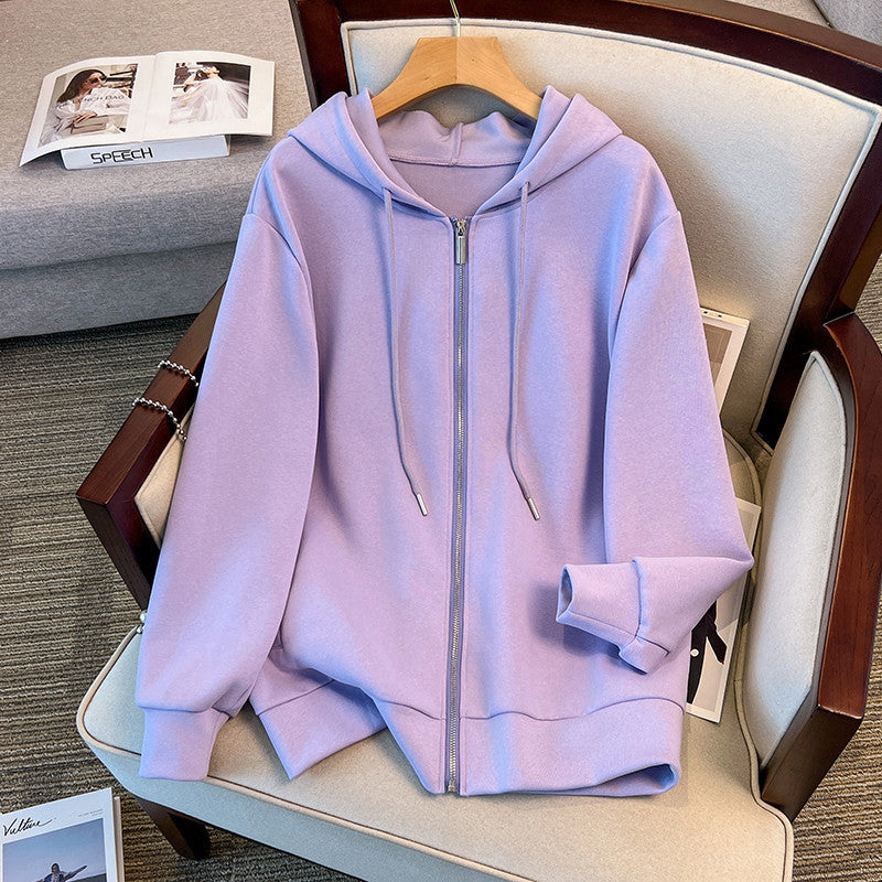 Plus Size Women's Sweatshirt Super Fat Fashion Cardigan Coat