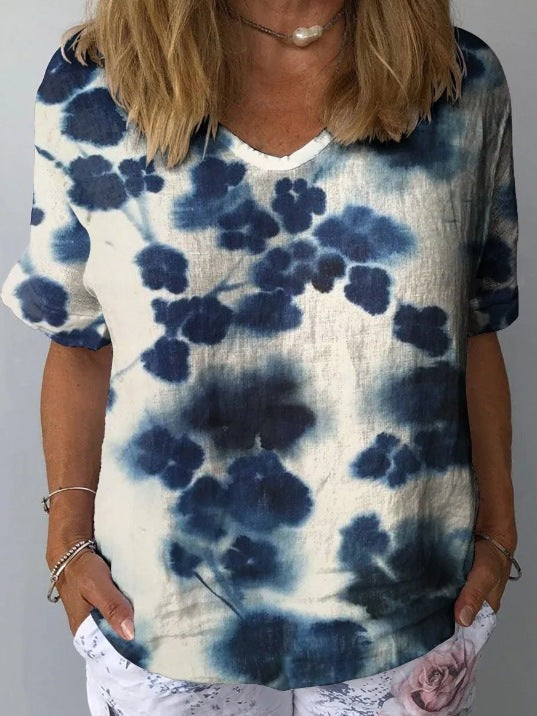 Women's Personality Printed Crew Neck Top