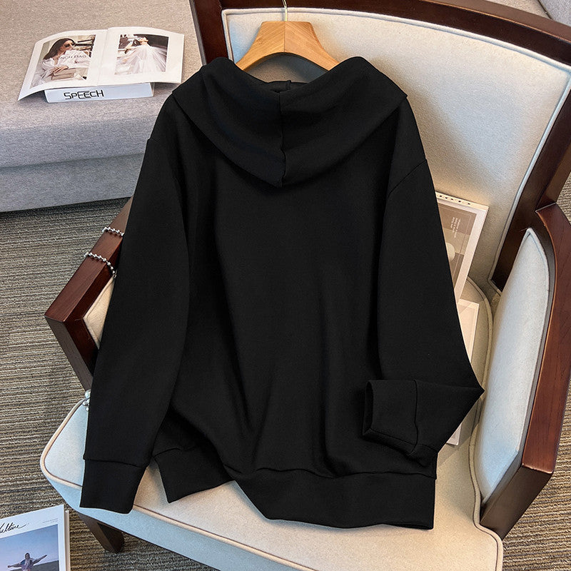 Plus Size Women's Sweatshirt Super Fat Fashion Cardigan Coat