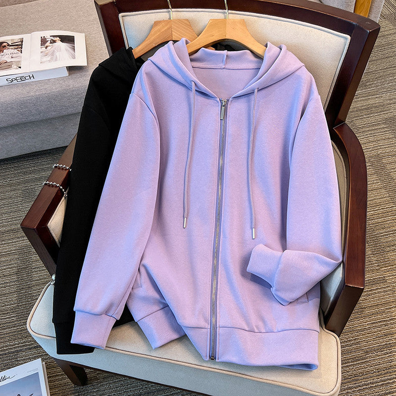 Plus Size Women's Sweatshirt Super Fat Fashion Cardigan Coat