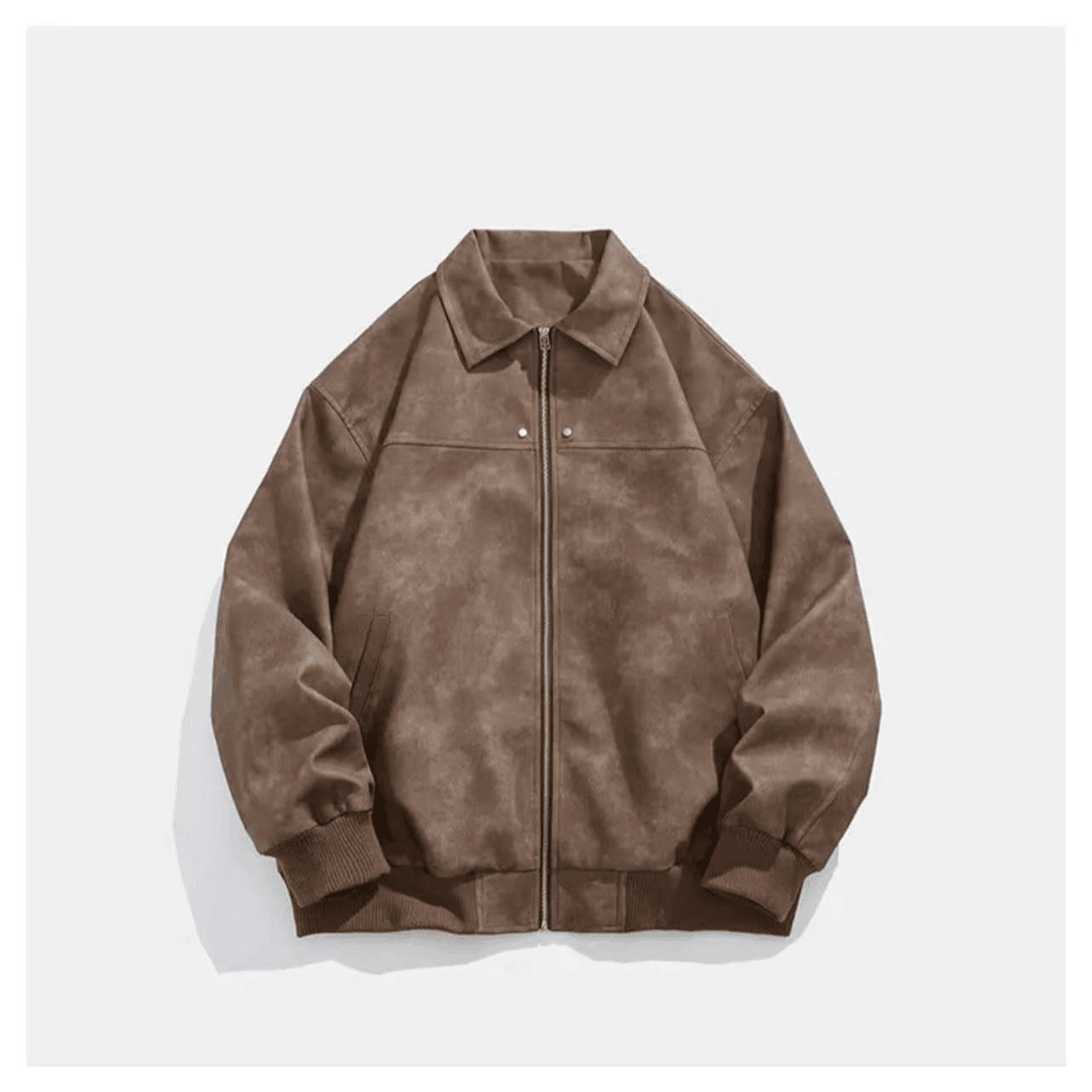 Retro Brown Couple Coat Loose Maillard Jacket Top
