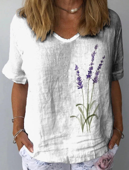 Women's Personality Printed Crew Neck Top
