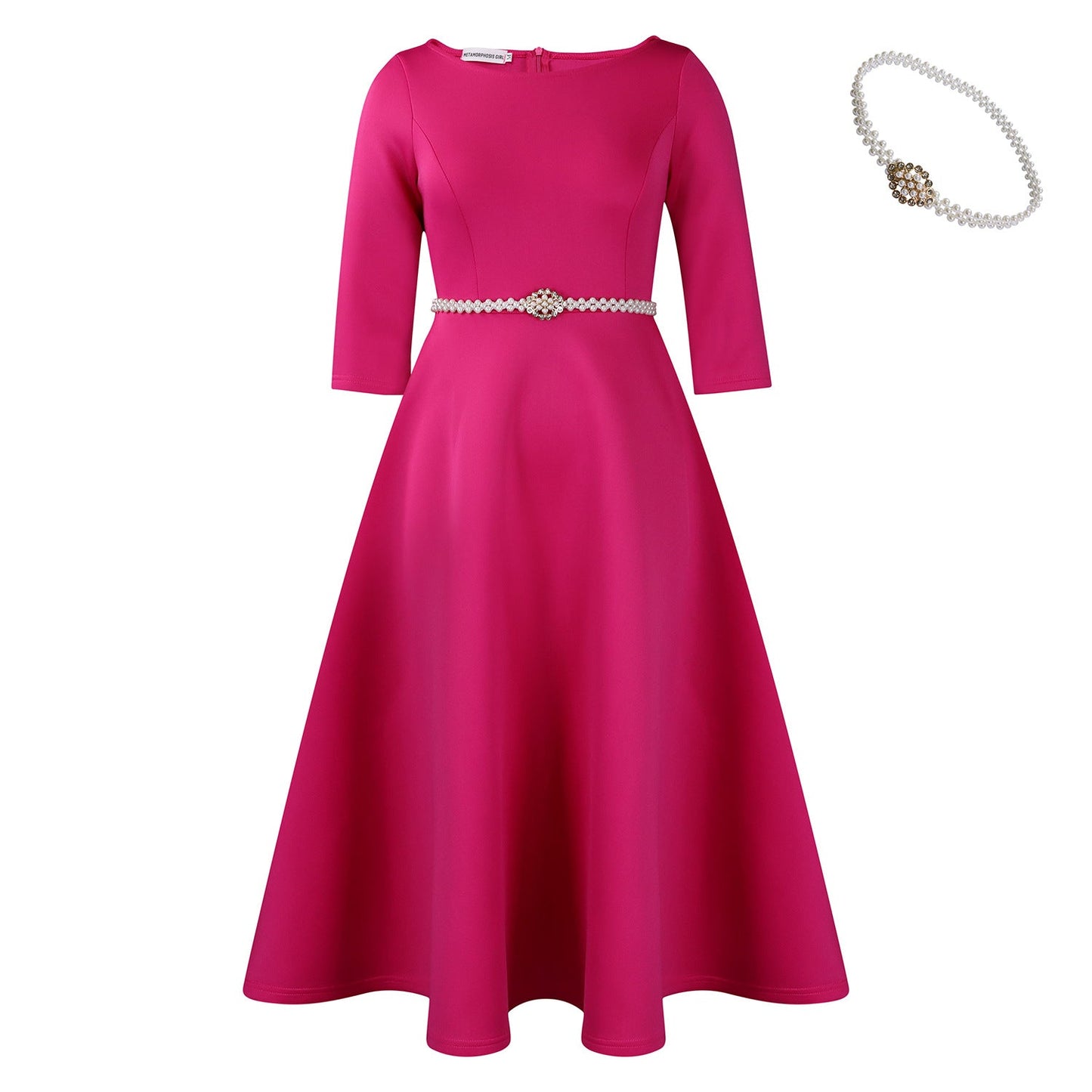 Women's European And American Solid Color Large Swing Skirt Temperament Dress