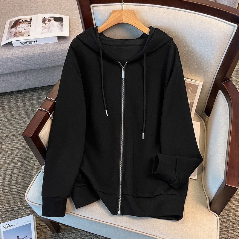 Plus Size Women's Sweatshirt Super Fat Fashion Cardigan Coat