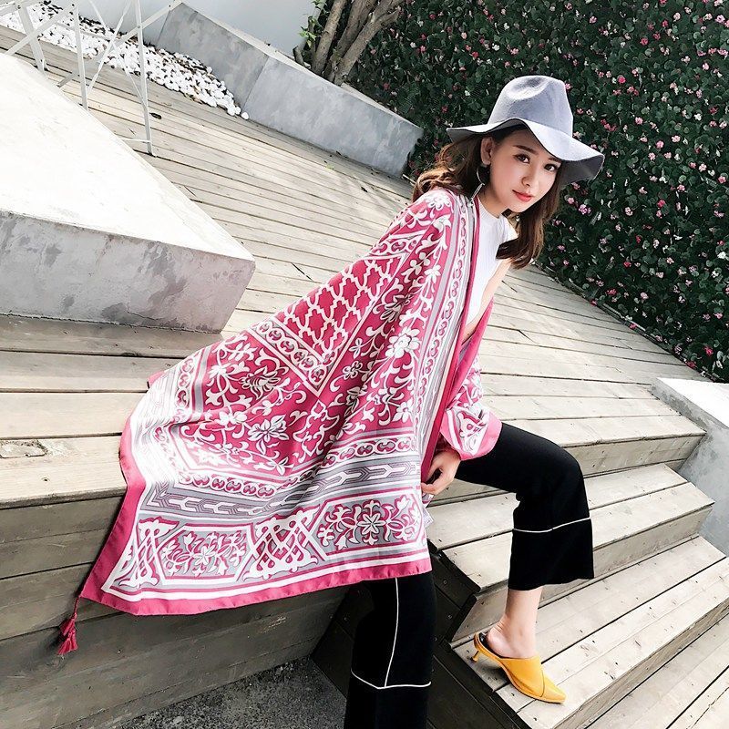 Ethnic Style Cotton And Linen Scarf Seaside Travel Oversized Beach Towel