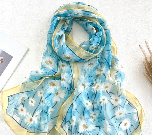 Summer Sunscreen Scarf Beach Scarf Wholesale Long Women's Soft Plum Blossom Ladies Decoration Thin Scarf Scarf