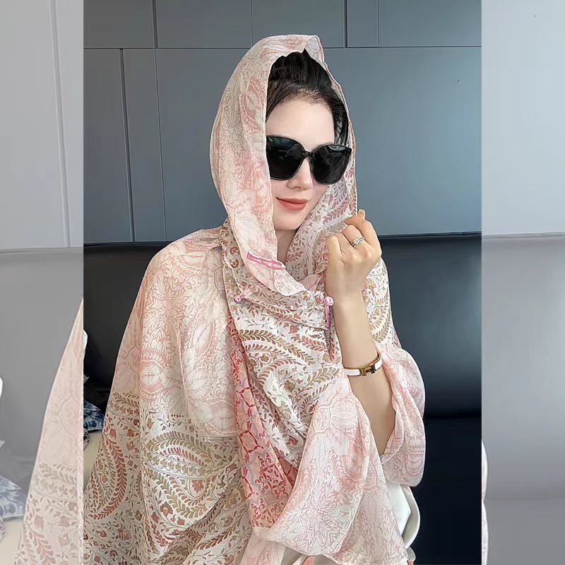 Popular Ethnic Style Shawl Summer Travel Wear Retro Buckle Sun Protection Coat