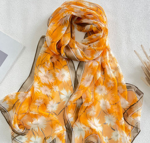 Summer Sunscreen Scarf Beach Scarf Wholesale Long Women's Soft Plum Blossom Ladies Decoration Thin Scarf Scarf