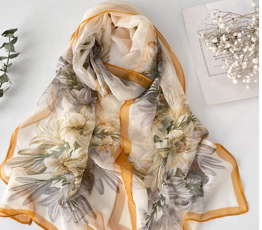 Summer Sunscreen Scarf Beach Scarf Wholesale Long Women's Soft Plum Blossom Ladies Decoration Thin Scarf Scarf