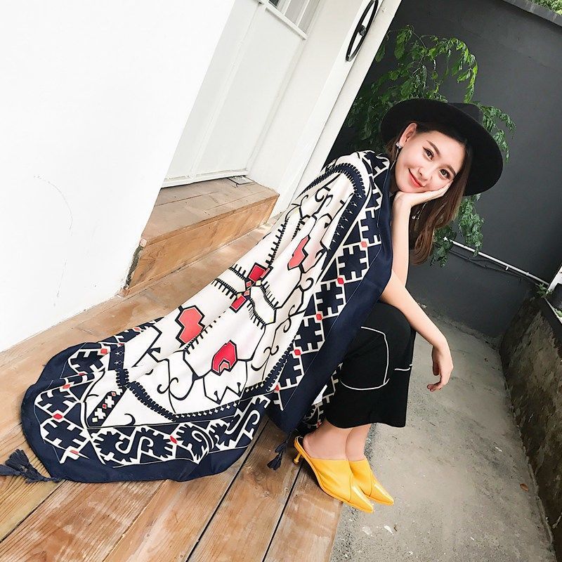 Ethnic Style Cotton And Linen Scarf Seaside Travel Oversized Beach Towel