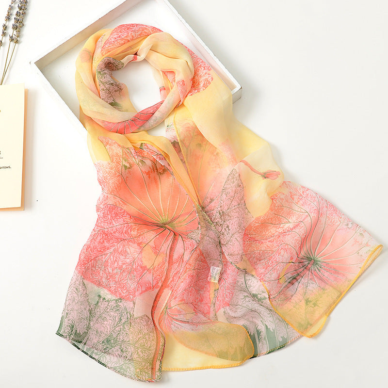Summer Sunscreen Scarf Beach Scarf Wholesale Long Women's Soft Plum Blossom Ladies Decoration Thin Scarf Scarf