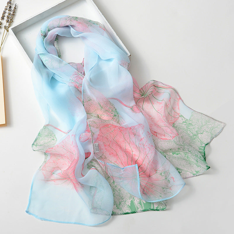 Summer Sunscreen Scarf Beach Scarf Wholesale Long Women's Soft Plum Blossom Ladies Decoration Thin Scarf Scarf