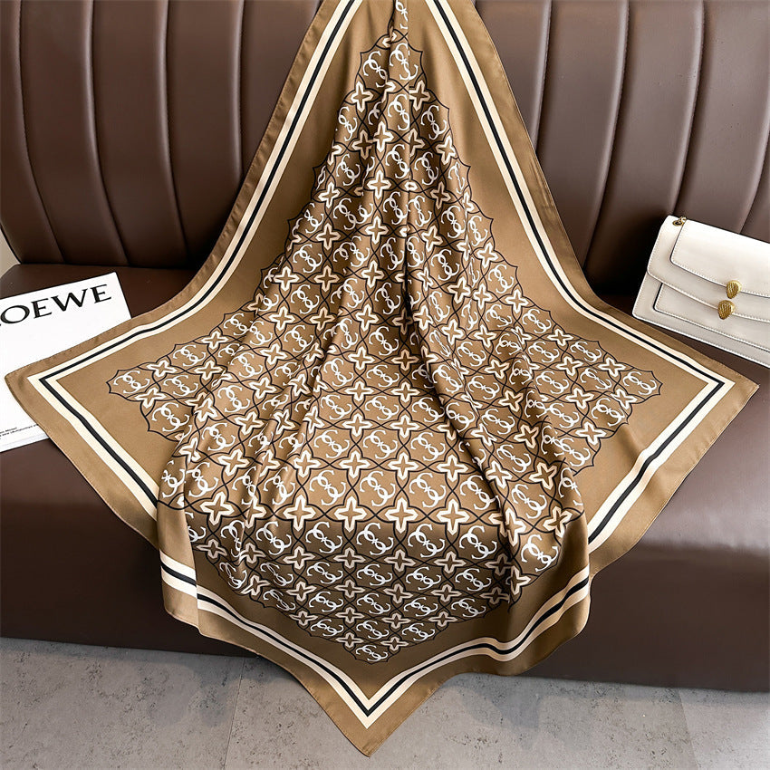 Fashion Printed Silk Scarf Twill Silk High Quality Square Scarf