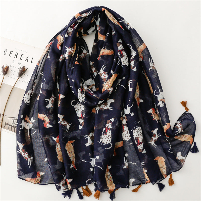 Creative Chinese Style Cotton And Linen Scarf