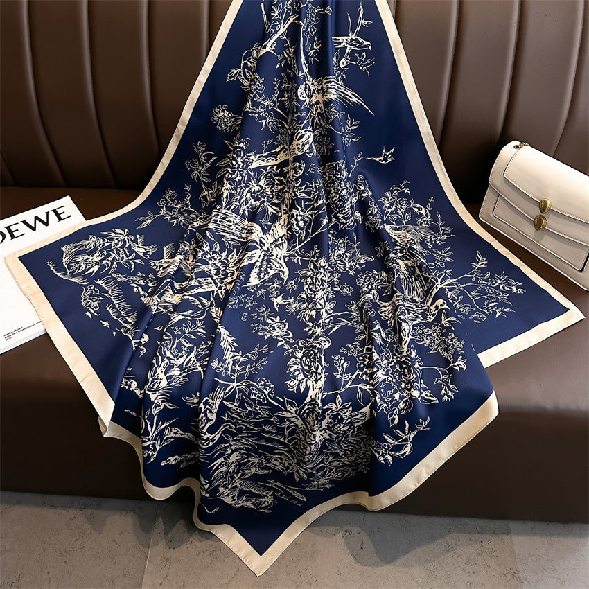Fashion Printed Silk Scarf Twill Silk High Quality Square Scarf