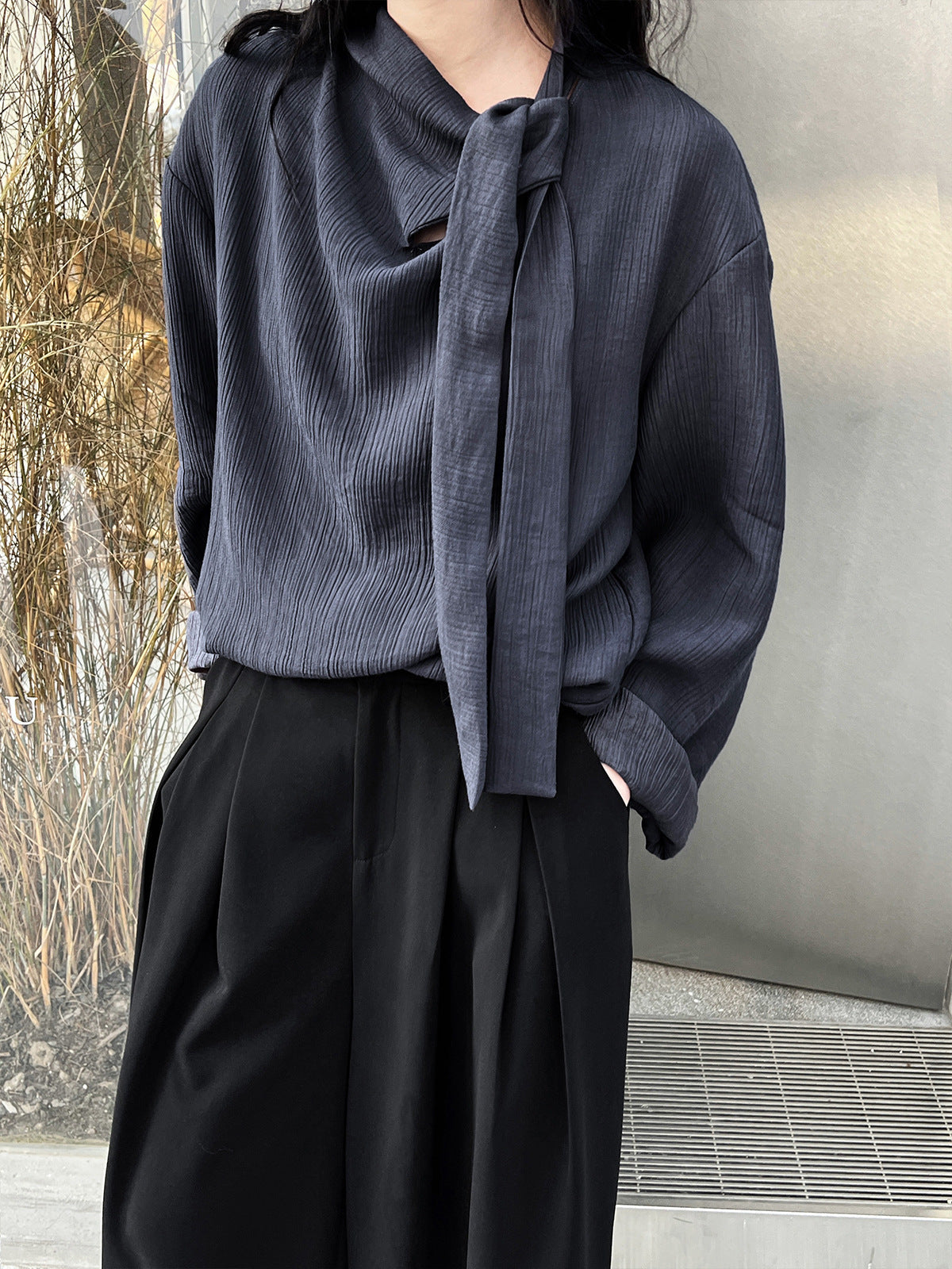Retro Elegant Ribbon Texture Shirt For Women