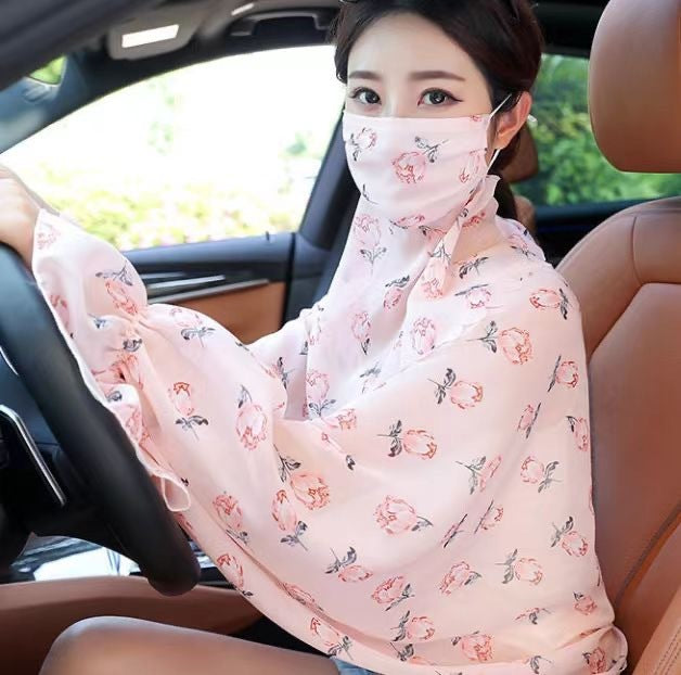 Women's Minimalist Face Mask And Neck Protection Integrated Sunscreen Clothing