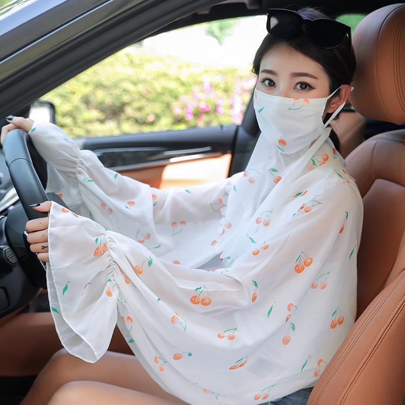 Women's Minimalist Face Mask And Neck Protection Integrated Sunscreen Clothing