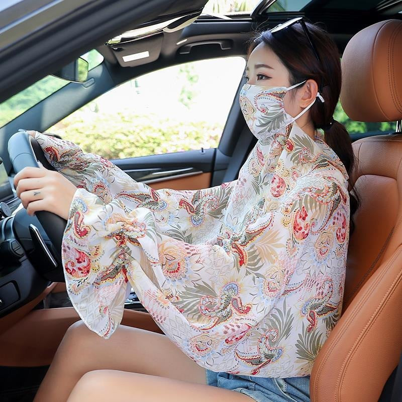 Women's Minimalist Face Mask And Neck Protection Integrated Sunscreen Clothing