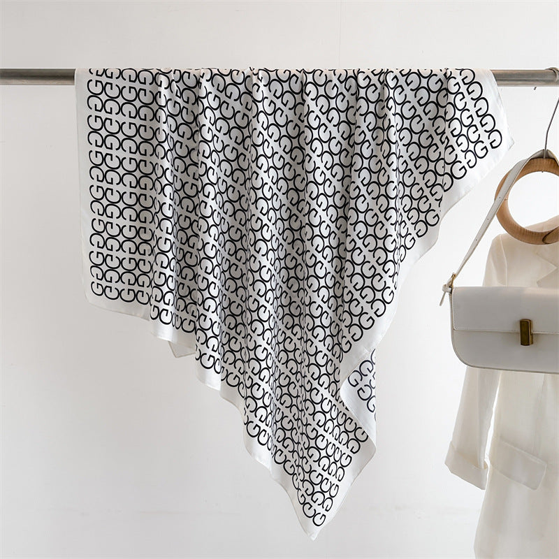 Fashion Printed Silk Scarf Twill Silk High Quality Square Scarf
