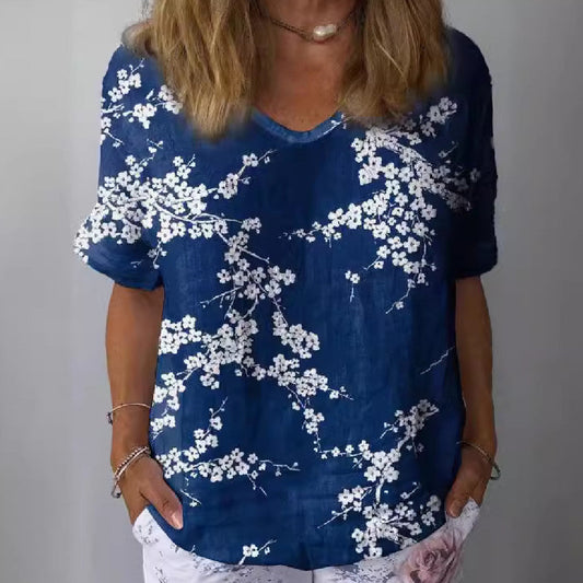 Women's Personality Printed Crew Neck Top