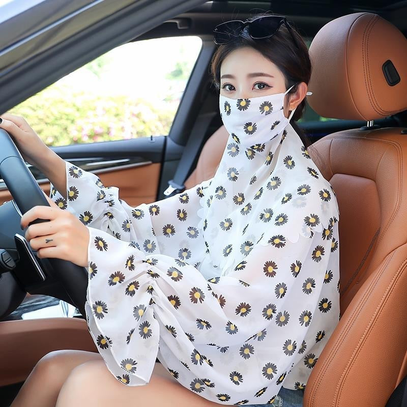 Women's Minimalist Face Mask And Neck Protection Integrated Sunscreen Clothing