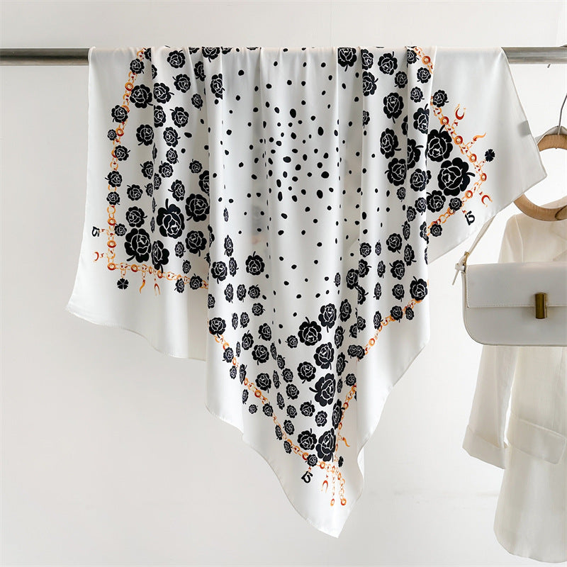 Fashion Printed Silk Scarf Twill Silk High Quality Square Scarf