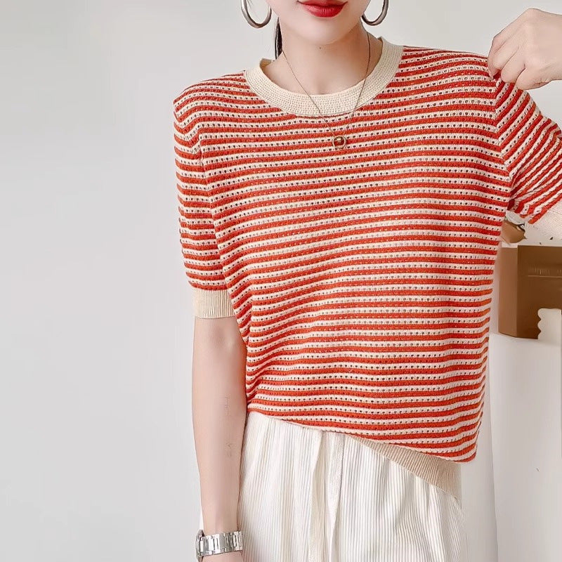 Knitwear Pullover Fashion Loose Thin Mid Sleeve Top
