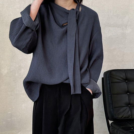 Retro Elegant Ribbon Texture Shirt For Women