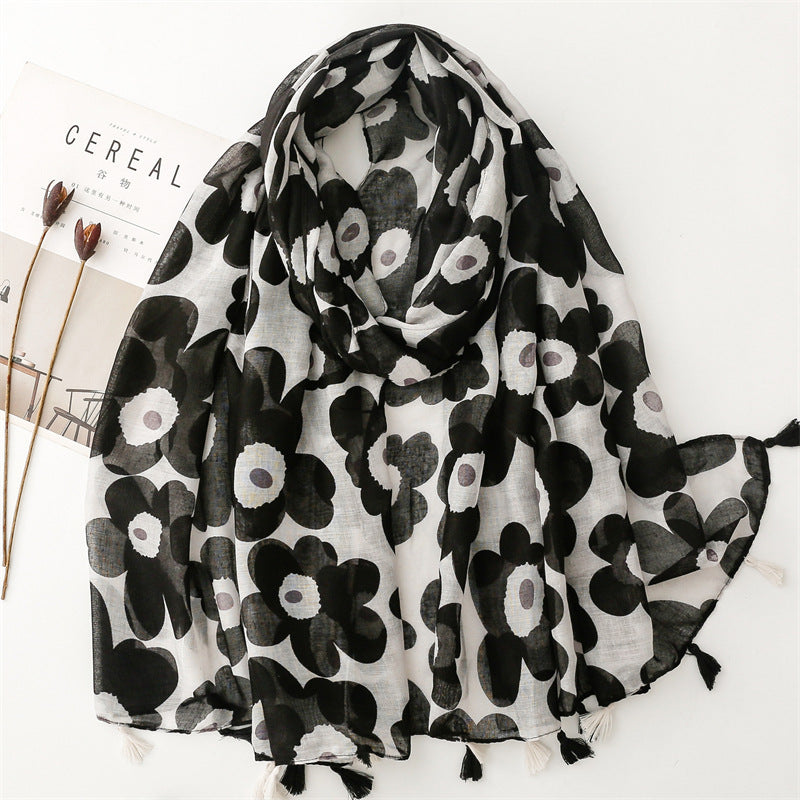 Creative Chinese Style Cotton And Linen Scarf