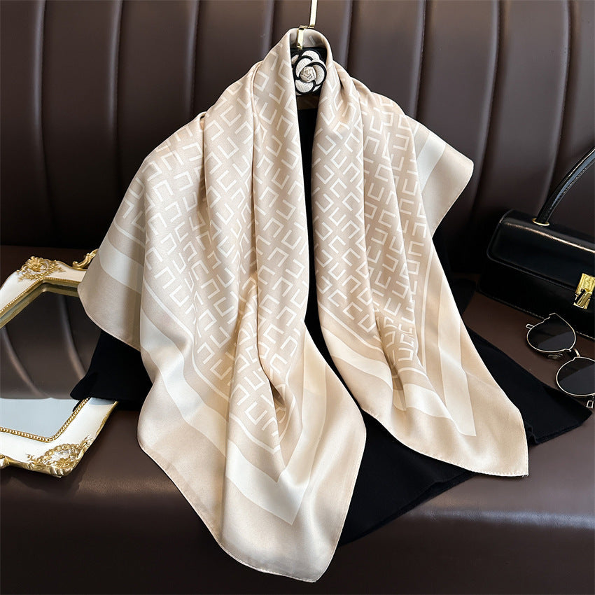 Fashion Printed Silk Scarf Twill Silk High Quality Square Scarf