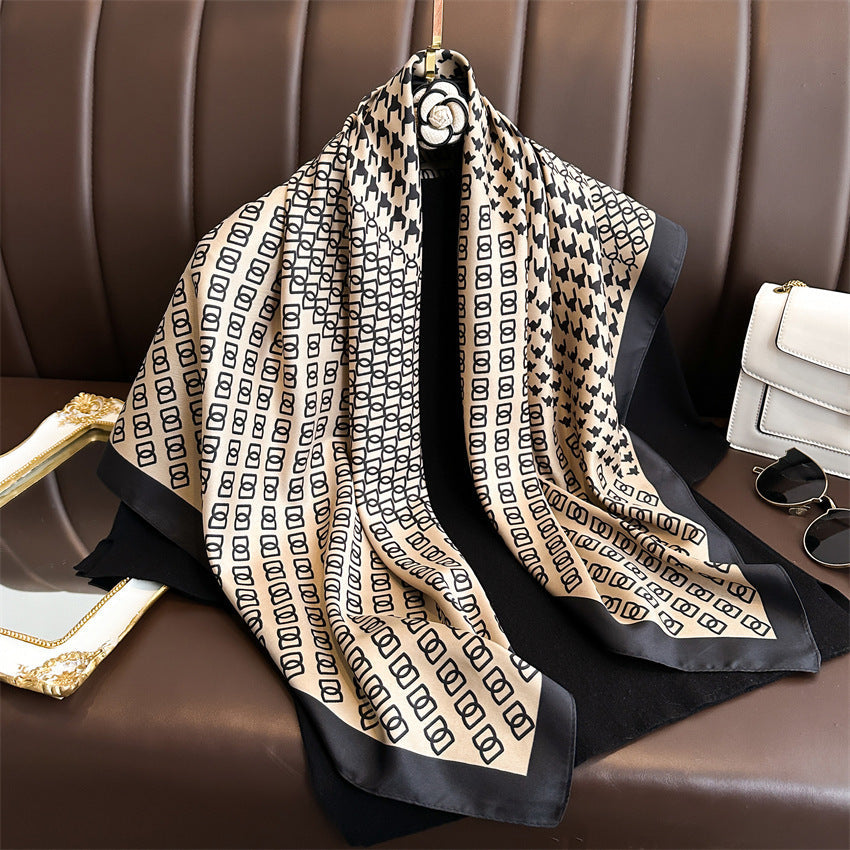 Fashion Printed Silk Scarf Twill Silk High Quality Square Scarf