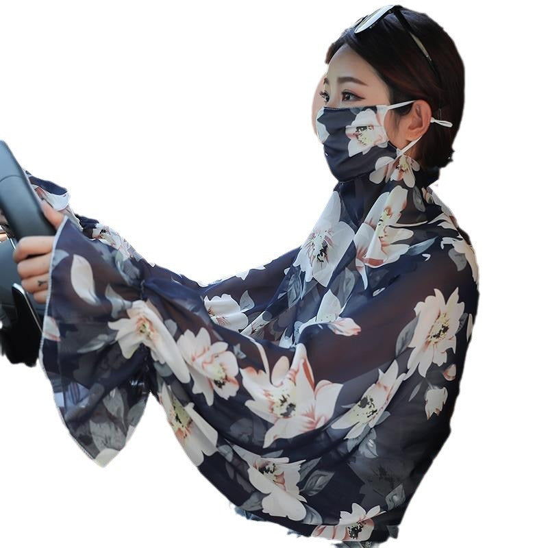Women's Minimalist Face Mask And Neck Protection Integrated Sunscreen Clothing