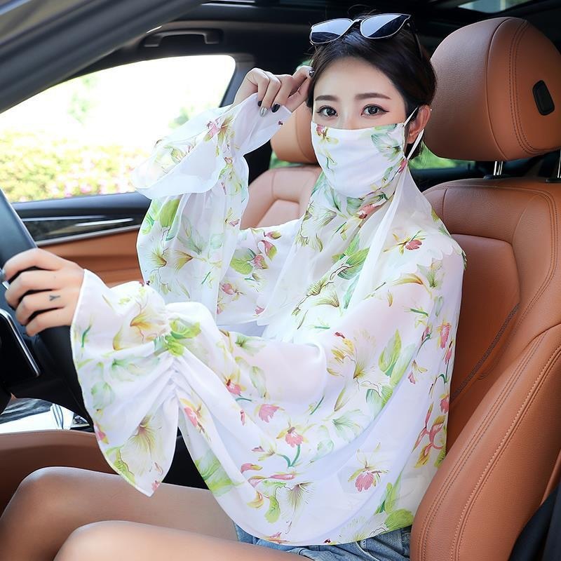 Women's Minimalist Face Mask And Neck Protection Integrated Sunscreen Clothing