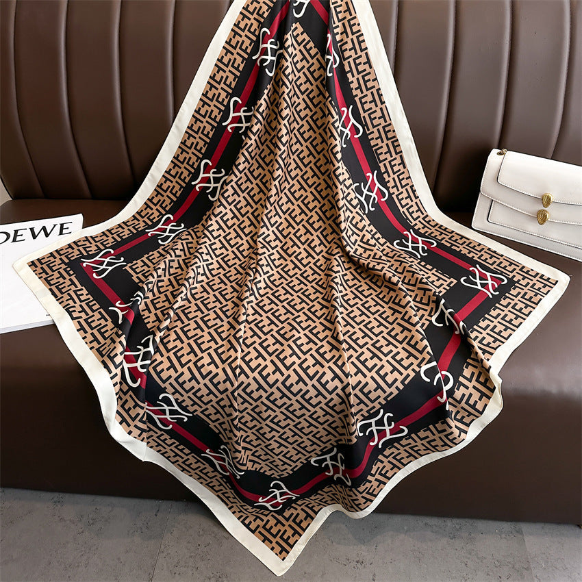 Fashion Printed Silk Scarf Twill Silk High Quality Square Scarf