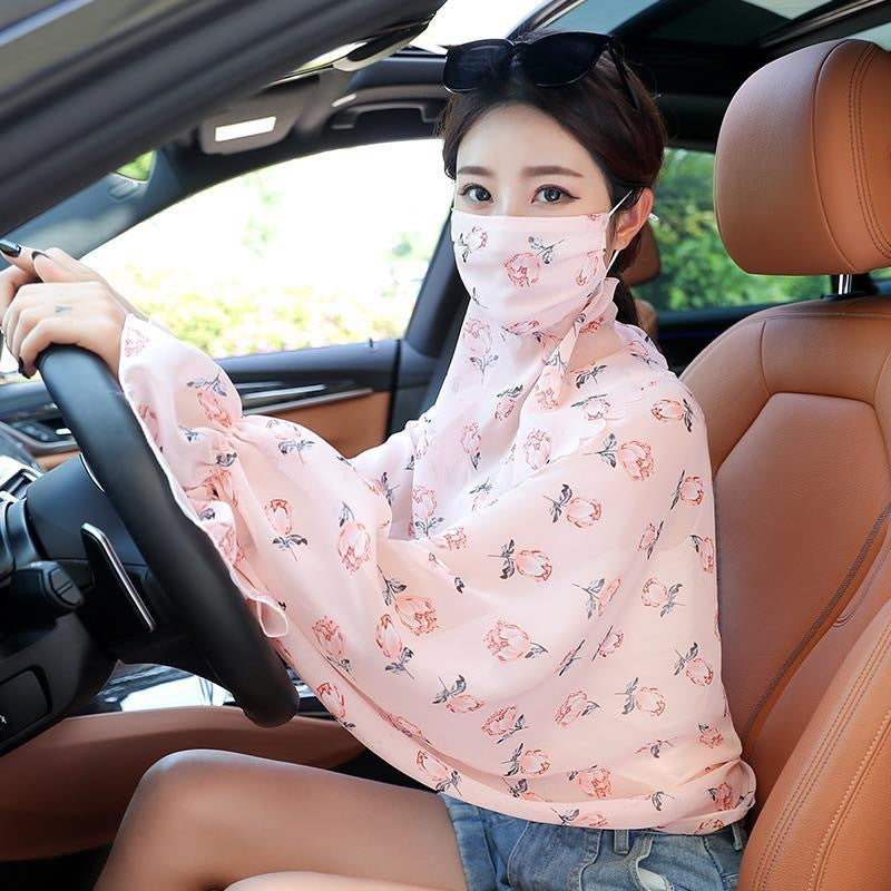 Women's Minimalist Face Mask And Neck Protection Integrated Sunscreen Clothing