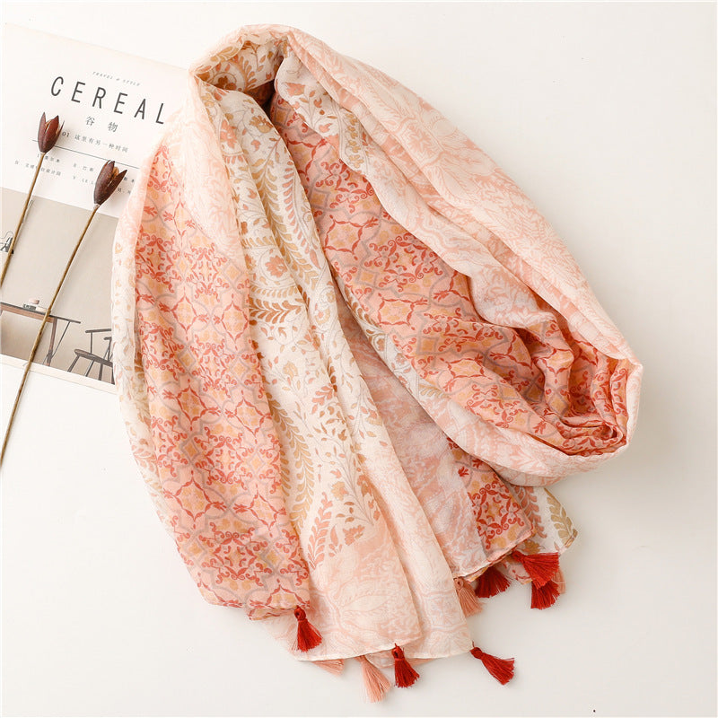 Creative Chinese Style Cotton And Linen Scarf
