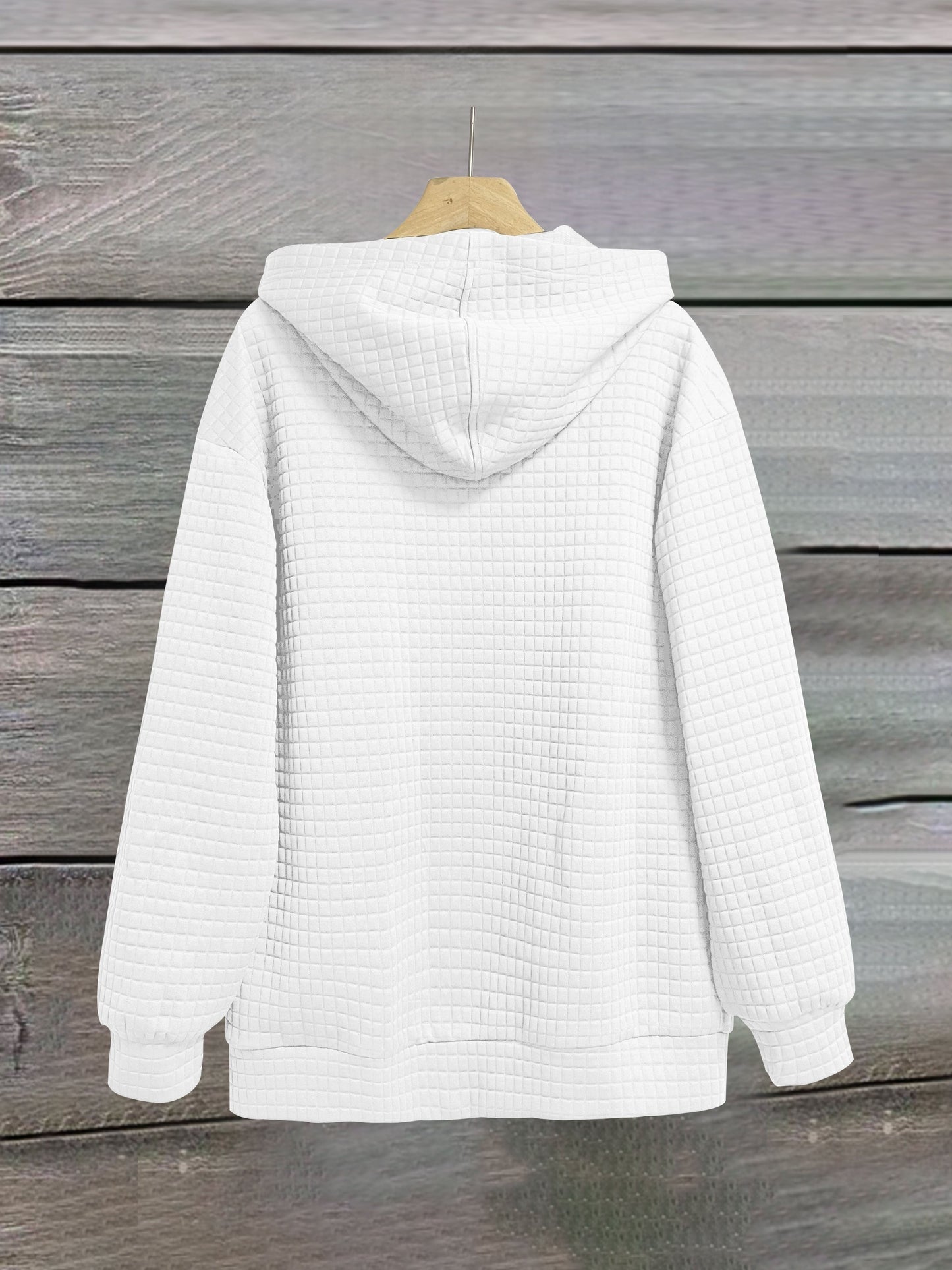 Letter Print Zipper Dual Pockets Hoodie