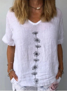 Women's Personality Printed Crew Neck Top