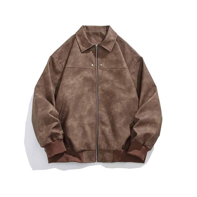 Retro Brown Couple Coat Loose Maillard Jacket Top